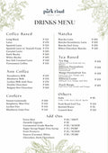 Park Road Menu - Drinks