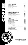 Analog Coffee Express menu 1