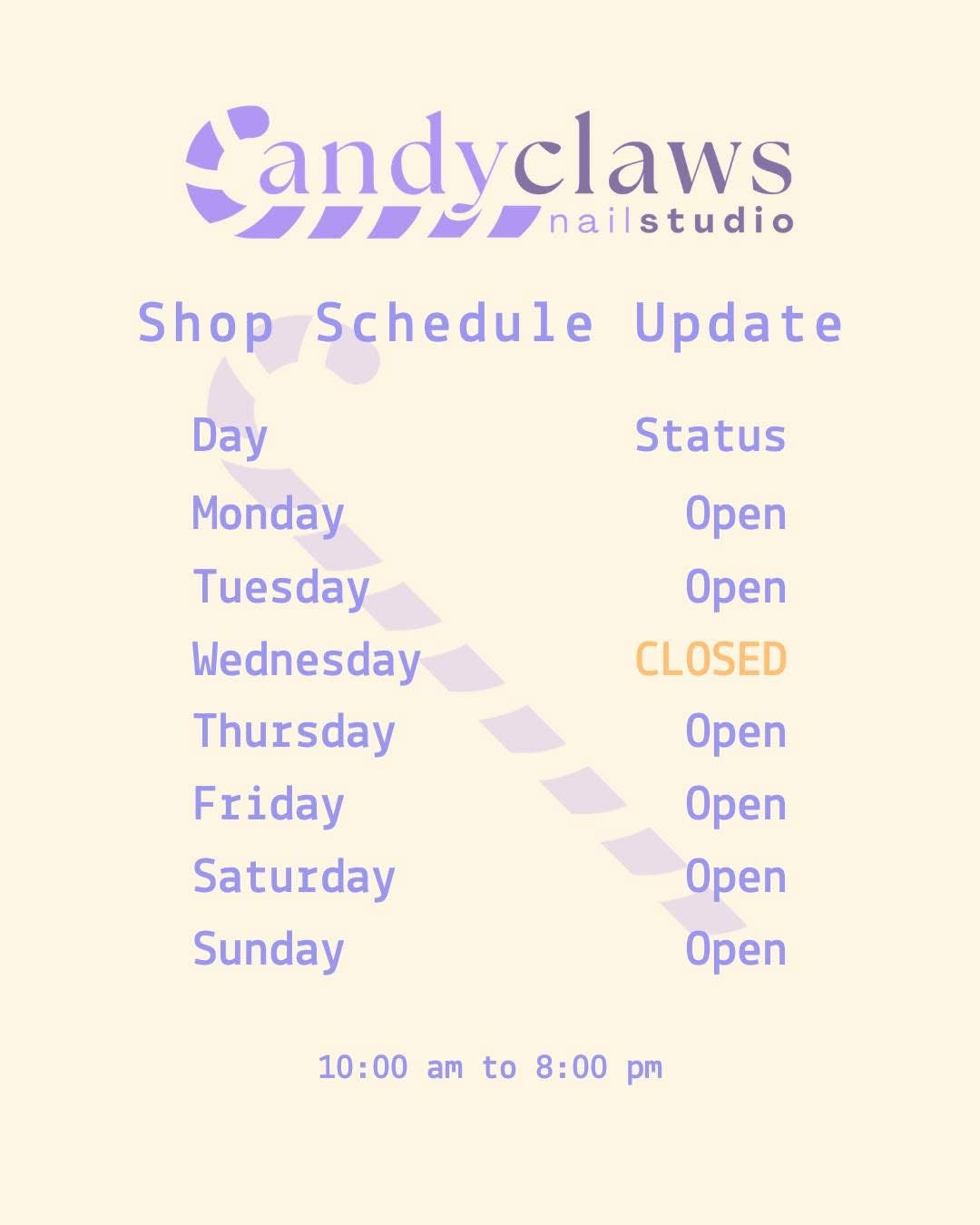 CC Shop Schedule