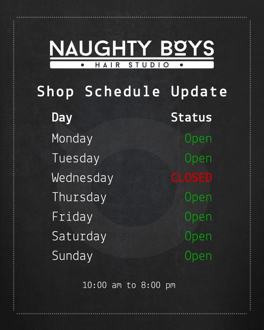 NB Shop schedule