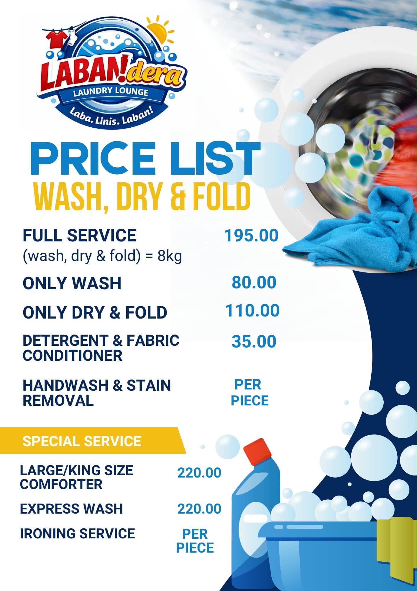 Laban!Dera Opening Price list