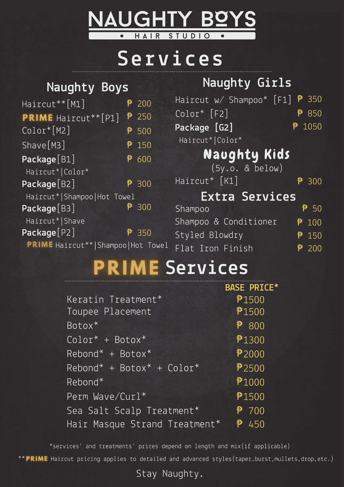 NB Service and Price list